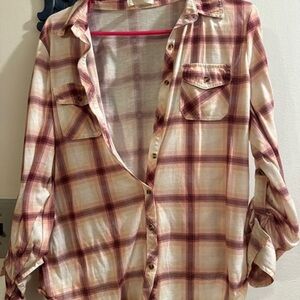 Plaid Button-Up Shirt